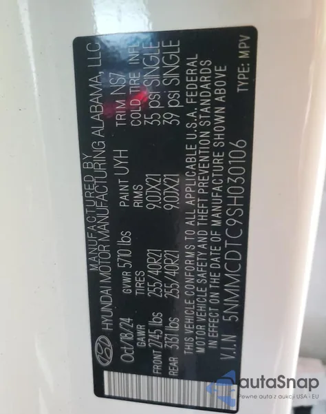 2025 Genesis Gv70 Base из США, поврежденный, VIN 5NMMCDTC9SH030106